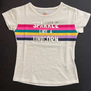 Girls White Short Sleeve Graphic Tee